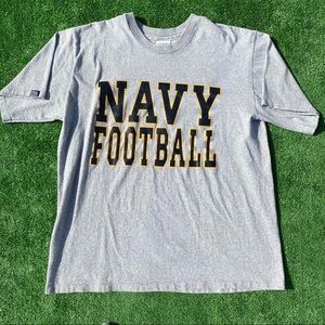 VINTAGE NAVY FOOTBALL SINGLE STITCH T-SHIRT sz XL
